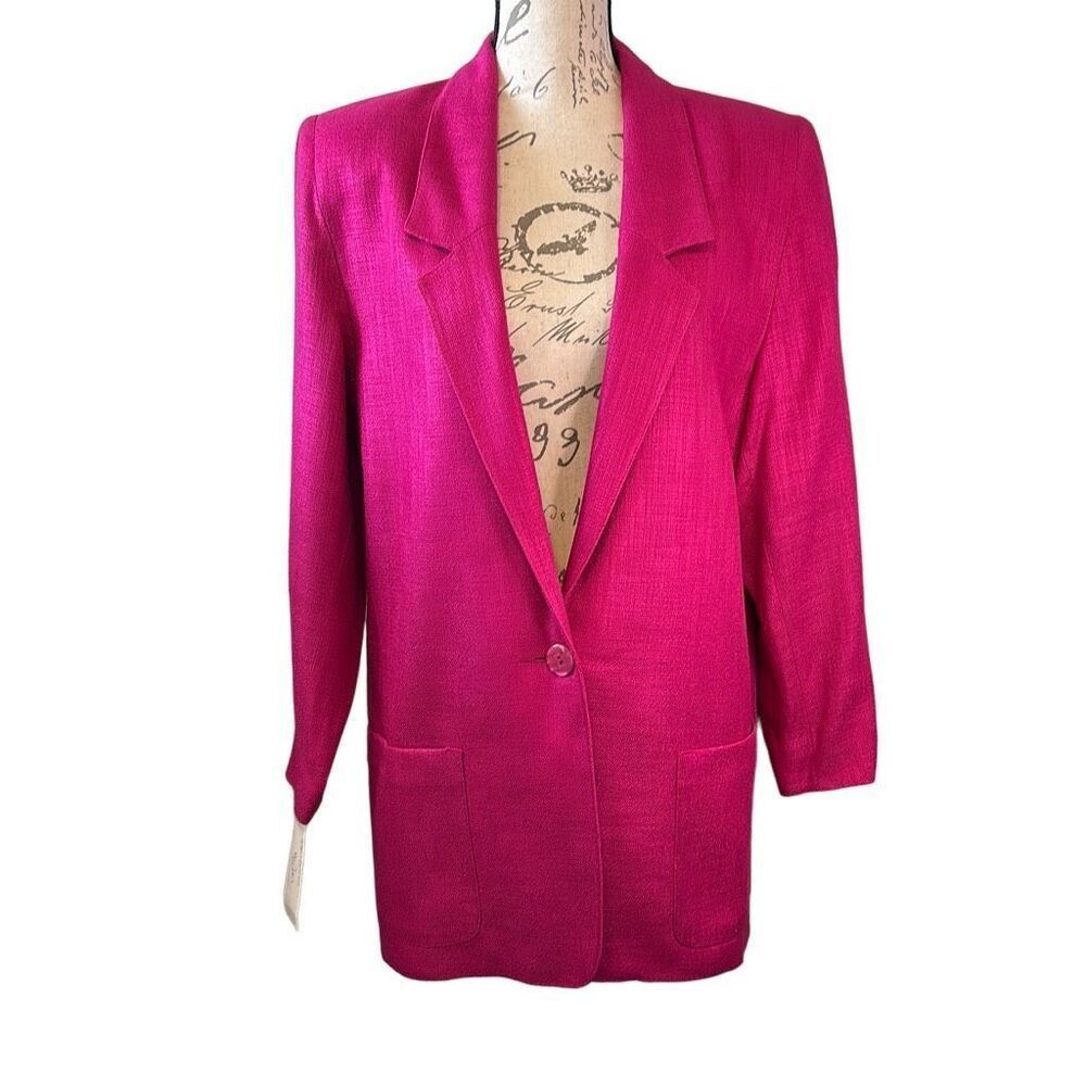Nordstrom Hot Pink Barbiecore Oversized Suit Blazer Lined Jacket M